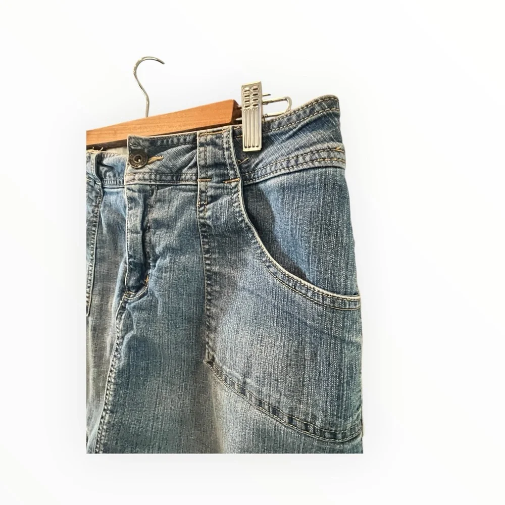 Saint John’s Bay‎ Stretch Denim Mini Skirt with Built-In Shorts Size 10